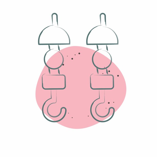 图标串烧。与烧烤符号相关。彩色点风格。设计可编辑。图片下载