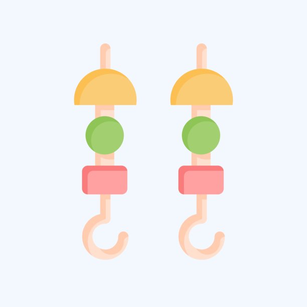 烧烤图标串。与烧烤符号相关。扁平风格。设计可编辑。图片下载