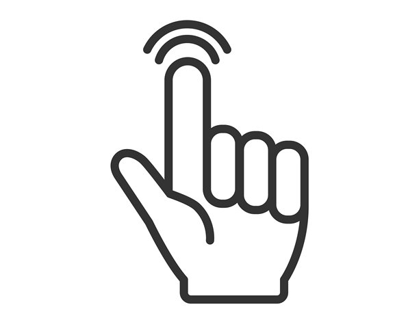点击手势图标 - 手指触摸屏幕符号线条艺术图片下载