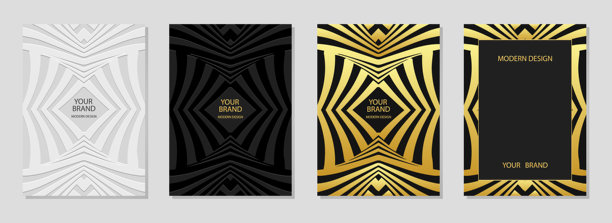 封面套件，垂直模板。几何背景集合，包含分形和线图案。曼陀罗，阿拉伯花纹，标志。浮雕3D装饰，东部民族风情，亚洲，印度，墨西哥，阿兹特克。图片下载