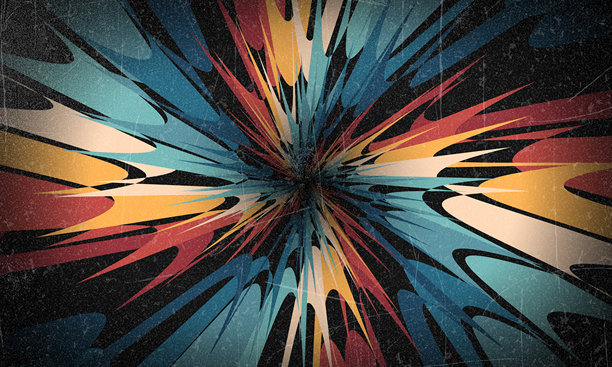 复古条纹背景、海报、横幅样本，来自1970年代、1980年代的复古色彩，70年代、80年代、90年代。磨损划痕的70年代风格条纹背景海报线条。旧照片颗粒效果设计图形。图片下载