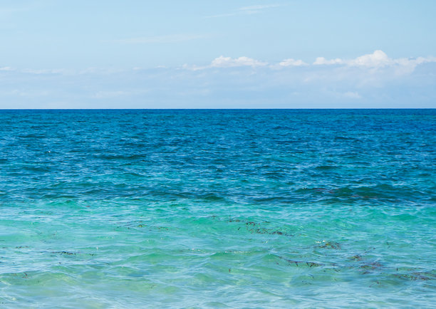 清澈的碧绿色海水，令人心旷神怡的景象。适合设计的背景和图案。照片拍摄于东帝汶的阿塔乌罗海滩。图片下载