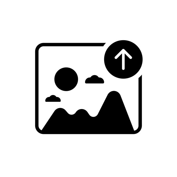 极简风格的上传照片图标，独立于白色背景，适用于数字媒体。矢量插图。图片下载