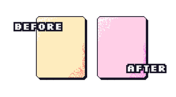 前后像素游戏模板。用于照片对比的矩形框架。带有生动的Y2K 90年代风格装饰的竞赛布局边框。空白与挑战。矢量背景插图。图片下载