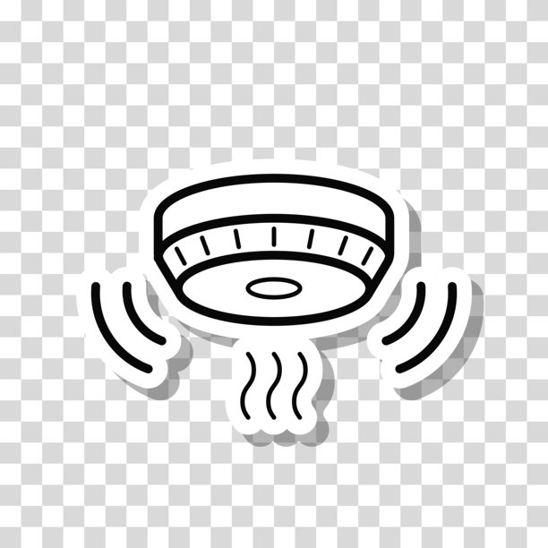 烟雾报警器。空白背景上的图标贴纸图片下载