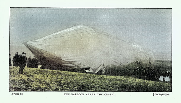 飞行史，戴维·施瓦茨的金属气球，飞艇，维多利亚时代的19世纪复古照片图片下载
