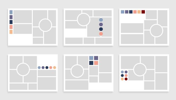照片拼贴模板集。情绪板布局。图片相册网格背景。矢量图。图片下载