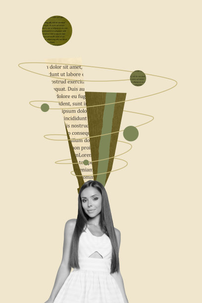 时尚艺术创意竖版照片拼贴，思考决策的女孩和男孩，涂鸦头脑风暴概念沉思图片下载