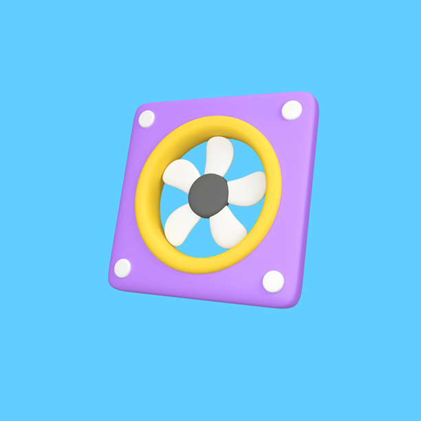 计算机风扇孤立的3D渲染图标插图图片下载