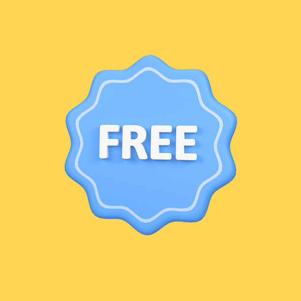 免费促销标签孤立的3D渲染图标插图图片下载