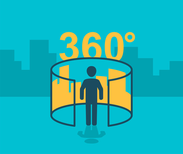 360度3D全景平面插图图片下载