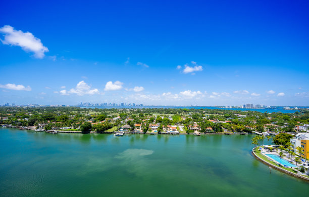 迈阿密豪华别墅建筑。2025年航拍照片图片下载
