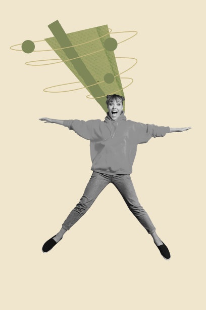 时尚艺术创意竖版照片拼贴，思考决策的女孩和男孩，涂鸦头脑风暴概念沉思图片下载