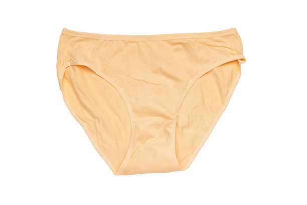 孤立的黄色女性内裤在白色背景上 - 极简主义库存照片图片下载