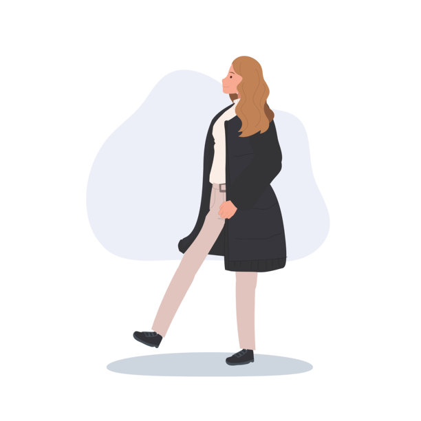 时尚女性在寒冷天气中穿着温暖的羽绒服，展现城市生活方式的秋冬装扮插图图片下载