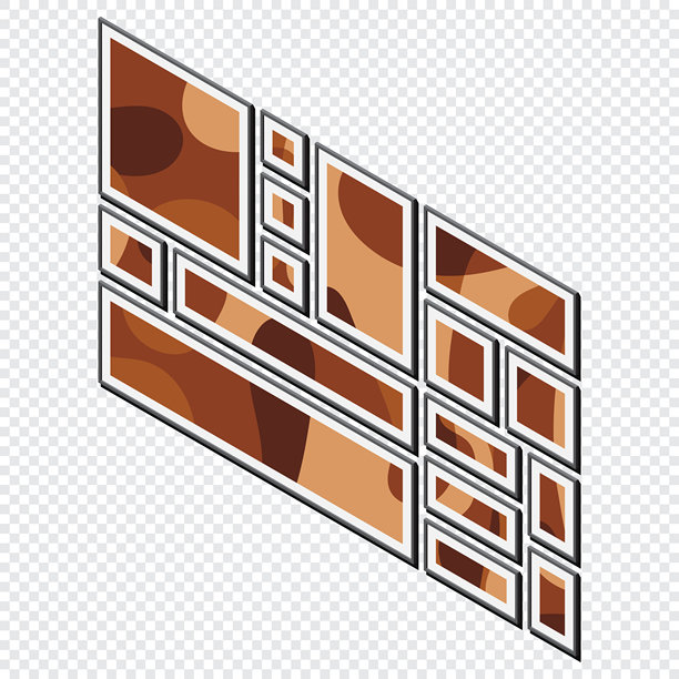 等距照片框。等距3D相框套装。家居室内配件。家具元素。等距家具。图片下载