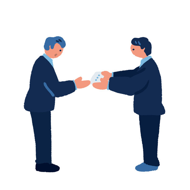 商务人士交换名片的插图图片下载
