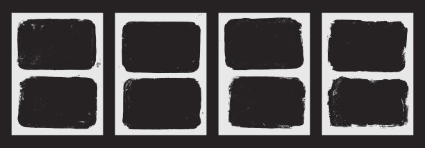 照片磨损白色框架模板。墨水涂边朋克边框用于传单和横幅。复古纹理叠加。矩形旧双白色背景。矢量设计插图。图片下载