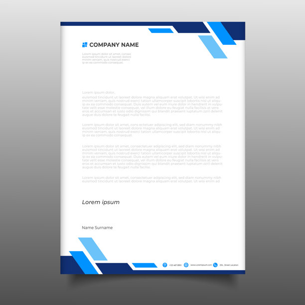 现代企业商业简介信头，带有几何图形设计背景图片下载