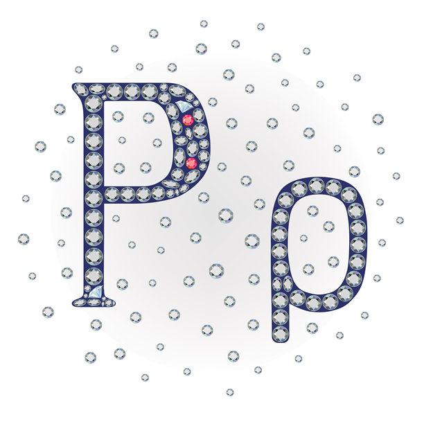 英文字母的大写和小写设计师字母，采用宝石风格，矢量插图。适合品牌、标志、排版、珠宝设计和高端项目。图片下载