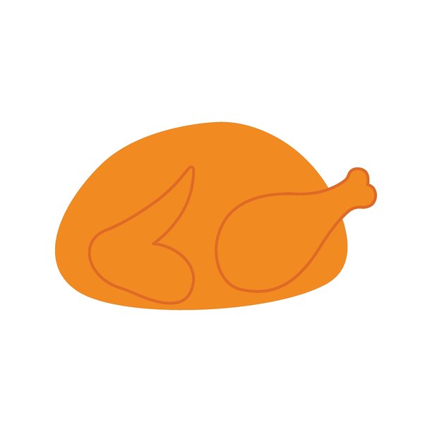 烤火鸡。感恩节设计。孤立背景。矢量平面插图图片下载