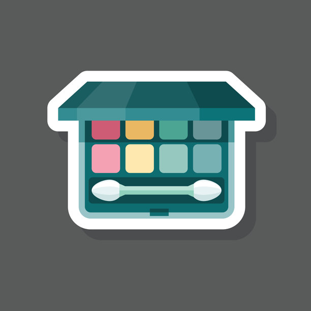 眼影盘贴纸图标图片下载