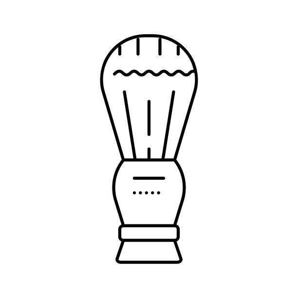 剃须刷男士美容线条图标插图图片下载