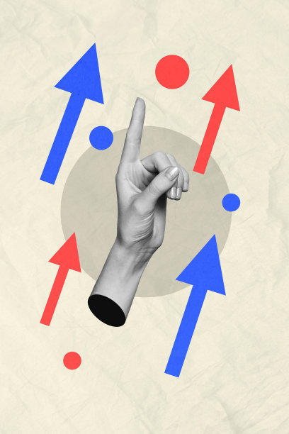 复合艺术作品 3D 草图图像 照片拼贴 工作空间 红色 蓝色 线条元素 球形 手臂 标志 手势 手指指向方向图片下载