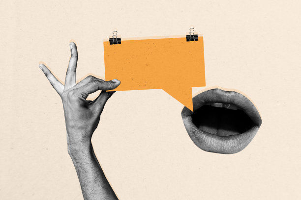 复合趋势艺术作品草图，3D照片拼贴，抽象的OMG嘴唇，八卦新闻，手指握住显示的对话云消息短信图片下载