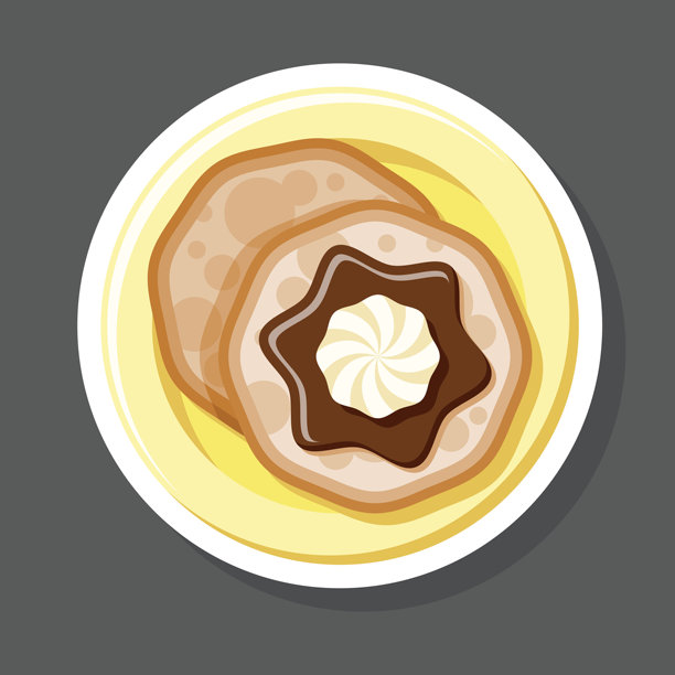 巧克力糖浆煎饼贴纸图标图片下载