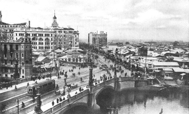 1924-1927年东京日本桥的复古照片图片下载