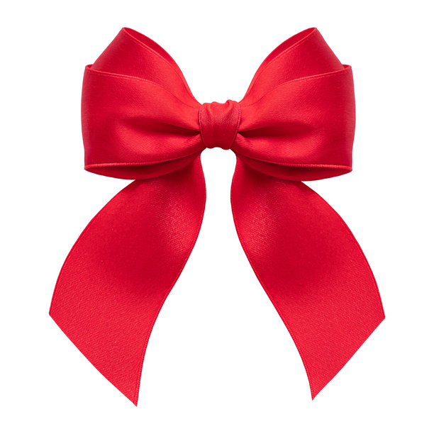 奢华的红色缎带蝴蝶结，具有细腻的织物质感，适用于装饰礼品卡设计。真实的照片元素。图片下载