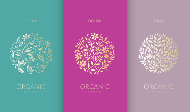 一组花卉曼陀罗标志。可用于珠宝、美容和时尚行业。非常适合徽章、字母组合、邀请函、传单、菜单、宣传册、背景或任何想要的创意。图片下载