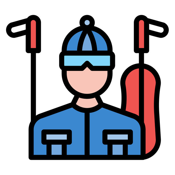 男性滑雪者矢量图标图片下载