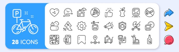 地铁线路图标。地铁地图、车站位置和行为规则概述图标。应用程序线路图标。矢量图。图片下载