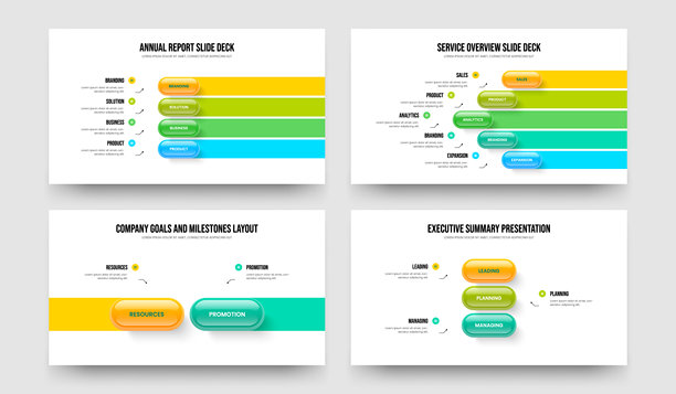 企业概述四五二三步信息图表演示设计合集。咨询简介四五二三元素图解框架模板矢量插图集。图片下载