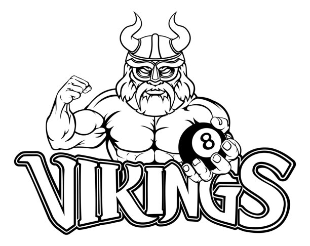 维京池8球台球吉祥物卡通图案图片下载