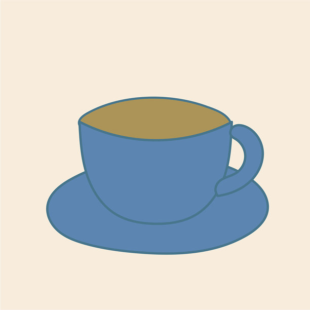 简单涂鸦杯子符号插图。适合儿童的图片卡片设计图片下载