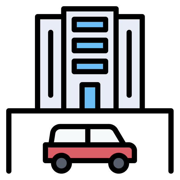 地下停车场矢量图标图片下载