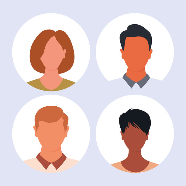 矢量平面插图。头像，用户资料，面部图标，个人资料图片。适合社交媒体资料、图标、启动画面和模板使用。图片下载