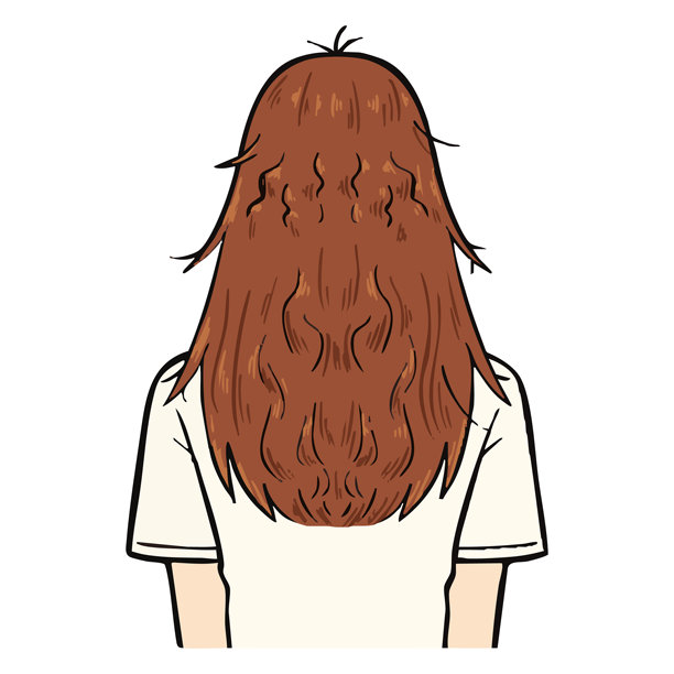 手写的长发背影矢量素材_02图片下载