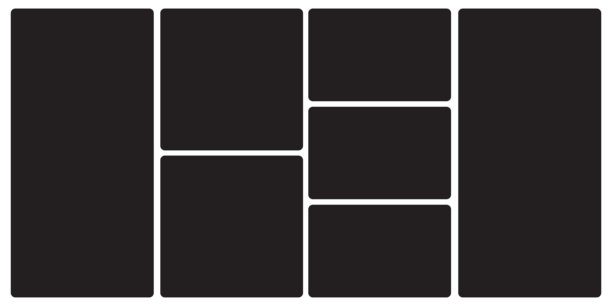 黑色空白风格的七张图片模板照片拼贴图片下载