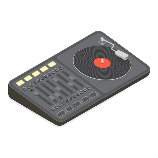 3D等距平面矢量插图：说唱音乐与嘻哈风格。项目1图片下载