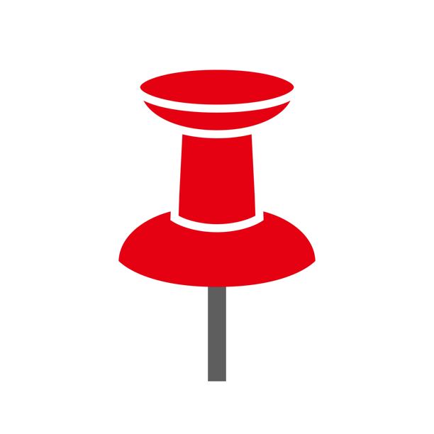 图钉图标，用于将便条或照片固定在墙上的钉子图片下载