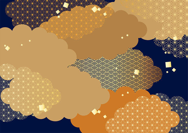 传统日本图案背景素材。图片下载