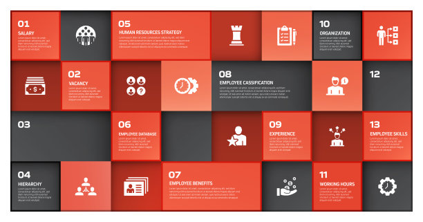 人力资源信息图表模板，元素和图标。简单的矢量信息图设计图片下载