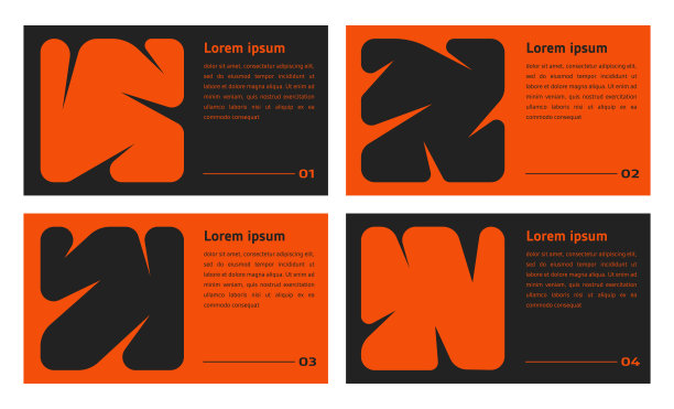 一组抽象海报背景，带有橙色液体连接的圆点。流体球图案，抽象几何形状集合。点运动扁平图标，照片框拼贴。图片下载