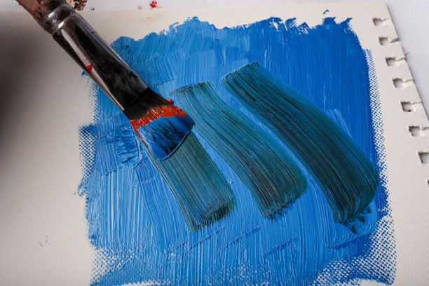 油画颜料在画布上混合的照片图片下载