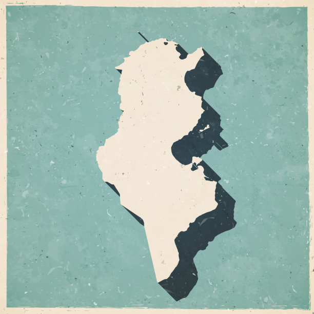 复古复古风格的突尼斯地图-旧的纹理纸图片下载