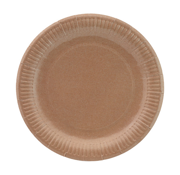 透明背景上的克拉夫特盘子，俯视图。适用于餐厅和烹饪的极简餐具，生态、零浪费生活方式、健康饮食和设计样机。全焦点照片。图片下载